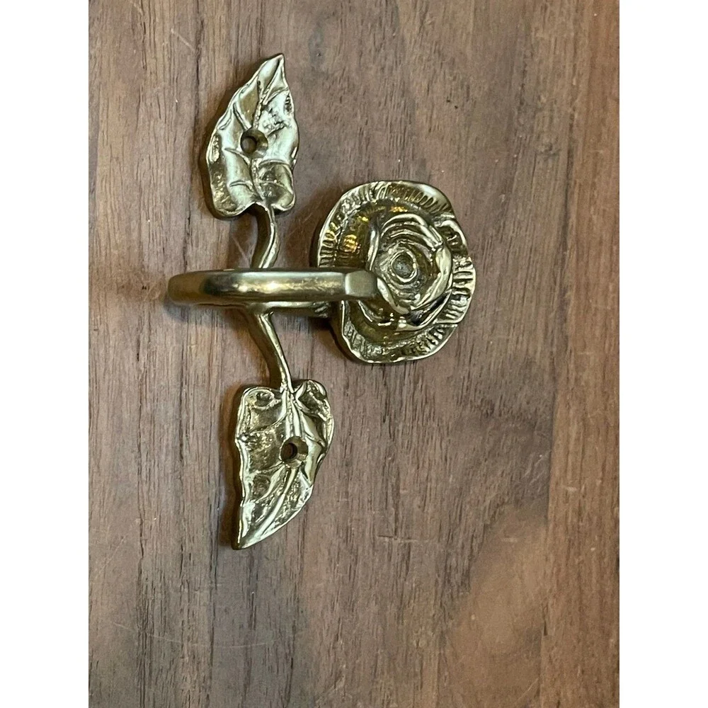 Vintage Brass Rose Wall Hook